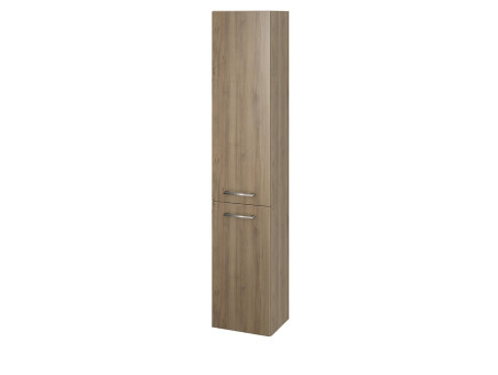 Badmöbel Set LARAZ CITY 50 Waschbecken-Unterschrank mit Hochschrank 150x30x25, 2-Türen, Nussbaum