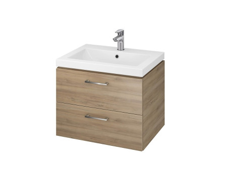 Badmöbel Set LARAZ COMO 60 Waschbecken-Unterschrank mit Hochschrank 150x30x25, 2-Türen, Nussbaum