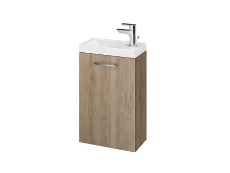 Badmöbel Set LARAZ COMO 40 Waschbecken-Unterschrank mit Hochschrank 150x30x25, 2-Türen, Nussbaum