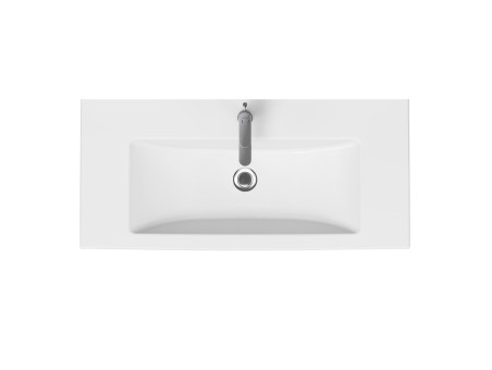 Badmöbel Set LARAZ COMO 100 Waschbecken-Unterschrank mit Hochschrank 150x30x25, 2-Türen, Weiß