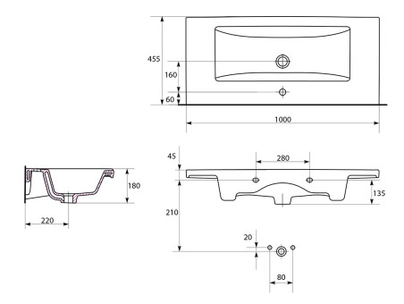 Badmöbel Set LARAZ COMO 100 Waschbecken-Unterschrank mit Hochschrank 150x30x25, 2-Türen, Weiß