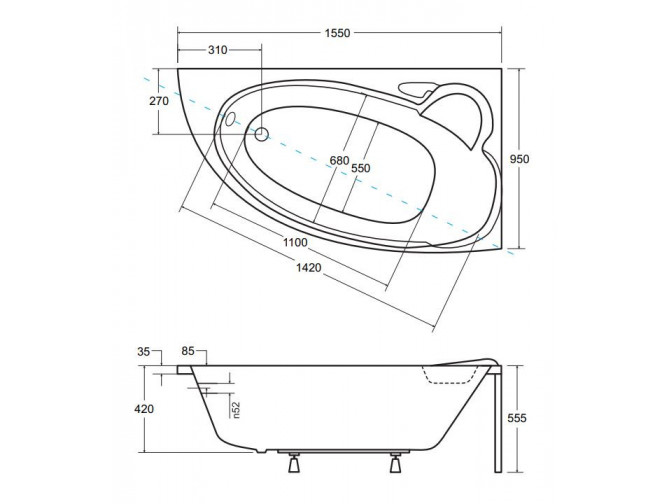 Badewanne Eckwanne Finezja 155x95... Badewanne Eckwanne Finezja 155x95...