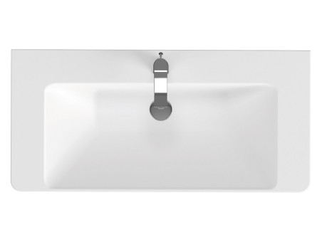 Badmöbel Set LARAZ MILLE 100 Waschbecken-Unterschrank mit Hochschrank 150x30x25, 2-Türen, Weiß