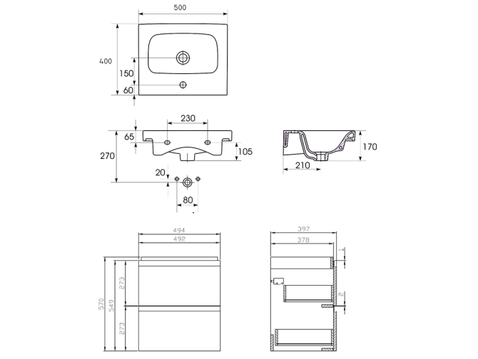 Badmöbel Set MODUO 50...