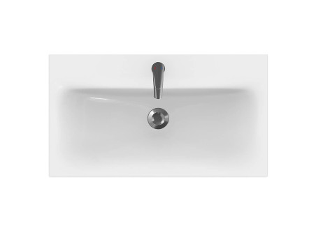 Badmöbel Set MODUO 80 Waschbecken-Unterschrank, Hochschrank 160x40x34, Türen mit Spiegel, Weiß