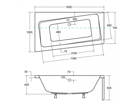 Badewanne Eckwanne Infinityz 160x100 Links | Ablauf Viega & Füße GRATIS !