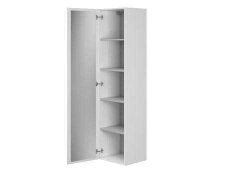 Badmöbel Set MODUO 40 Waschbecken-Unterschrank, Hochschrank 160x40x34, Türen mit Spiegel, Weiß