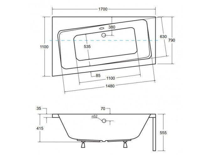 Badewanne Eckwanne Infinityz 170x110... Badewanne Eckwanne Infinityz 170x110...