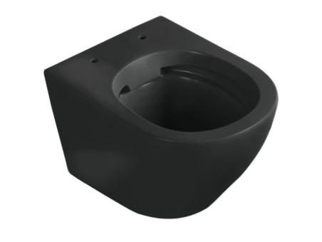 WC SET: Vorwandelement C201 + Toilette Slim Soft-Close Delos Schwarz + Schallschutzmatte + Betätigungsplatte in Golden