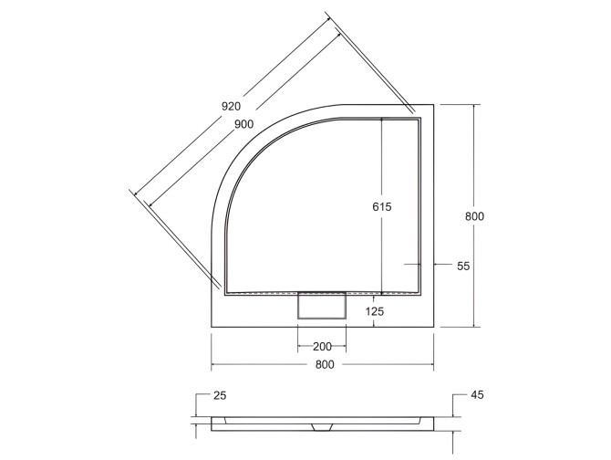 Duschwanne Halbrund Axim Slim 80x80... Duschwanne Halbrund Axim Slim 80x80...