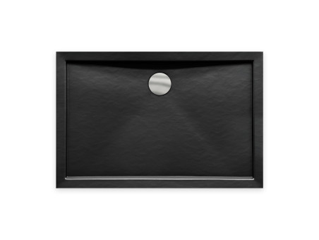 Duschwanne Rechteck Alpinas 120x80 Schwarz | Ablaufgarnitur im SET!