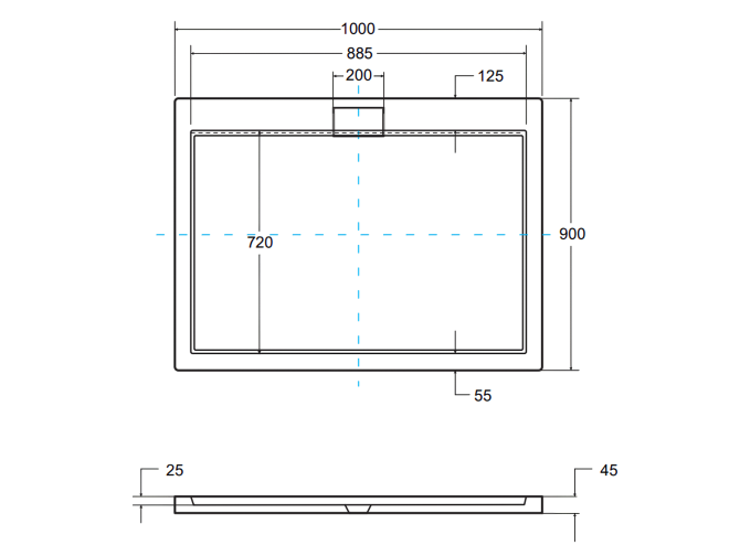 Duschwanne Rechteck Axim Slim 100x90...