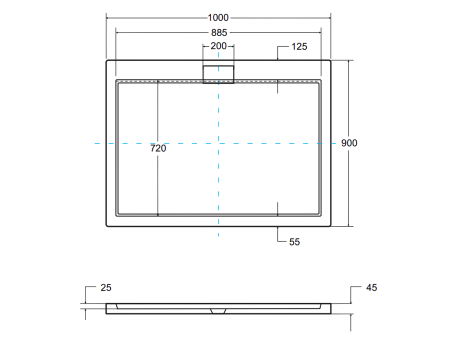 Duschwanne Rechteck Axim Slim 100x90 Schwarz | Ablaufgarnitur im SET !