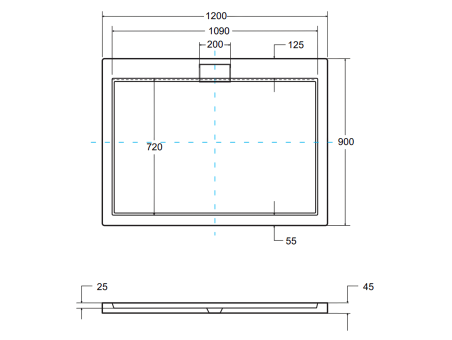 Duschwanne Rechteck Axim Slim 120x90 Schwarz | Ablaufgarnitur im SET !