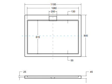 Duschwanne Rechteck Axim Slim 120x80 Schwarz | Ablaufgarnitur im SET !