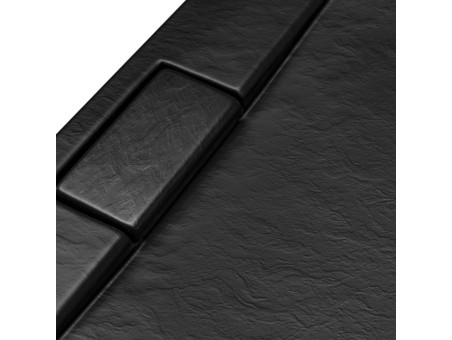 Duschwanne Viereck Axim 90x90 Schwarz, Steinoptik | Ablaufgarnitur im SET !