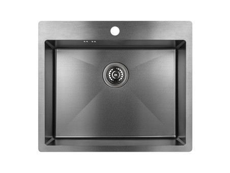 Edelstahlspüle in Graphit MARMARA 59x51 | Siphon im SET!