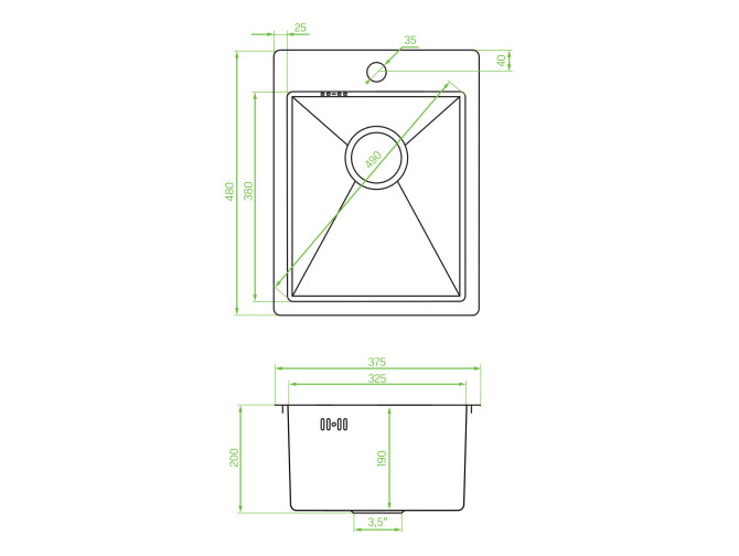 Edelstahlspüle in Kupferfarben...
