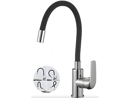 SET Spültischarmatur und Granitspüle 2-Becken in Schwarz BARBADOS 78x48 | Siphon im SET!