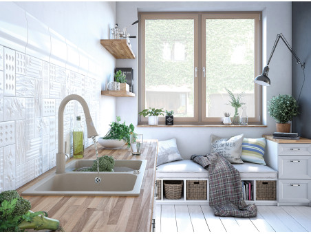 Granitspüle 2-Becken in Beige CELIA 76x48 | Siphon im SET!