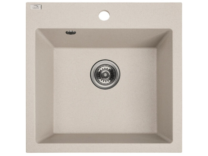 Granitspüle 1-Becken in Beige ALENA 49x49 | Siphon im SET!