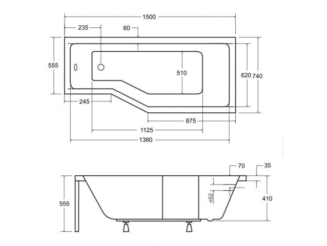 Badewanne Eckwanne Integraz 150x75... Badewanne Eckwanne Integraz 150x75...