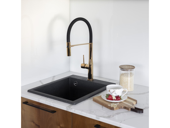 Granitspüle 1-Becken in Schwarz...