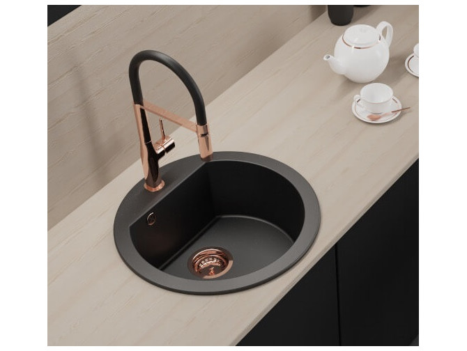 Granitspüle 1-Becken in Schwarz DAFNE...