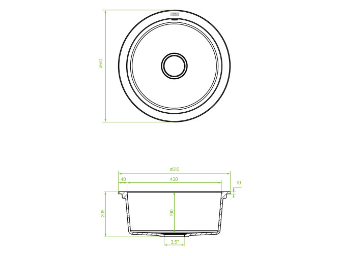 Granitspüle 1-Becken in Grau DAFNE... Granitspüle 1-Becken in Grau DAFNE...