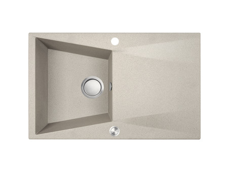 Granitspüle 1-Becken in Beige GRENADA 78x48 mit Ablaufplatte | Siphon im SET!