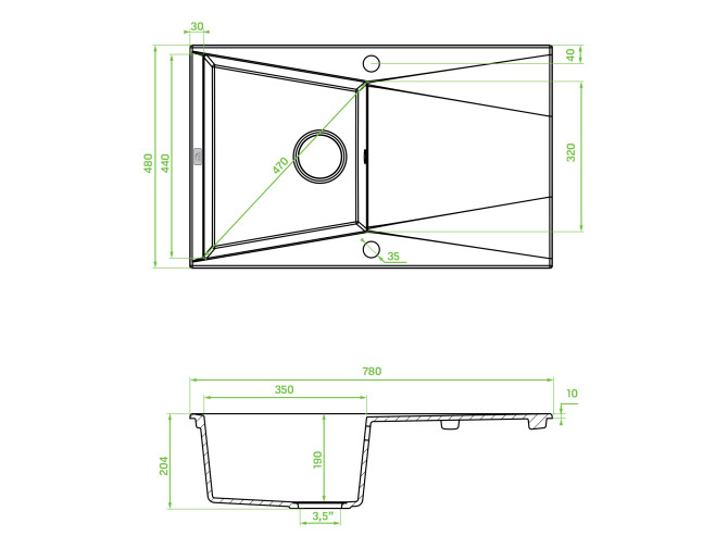 Granitspüle 1-Becken in Beige GRENADA... Granitspüle 1-Becken in Beige GRENADA...