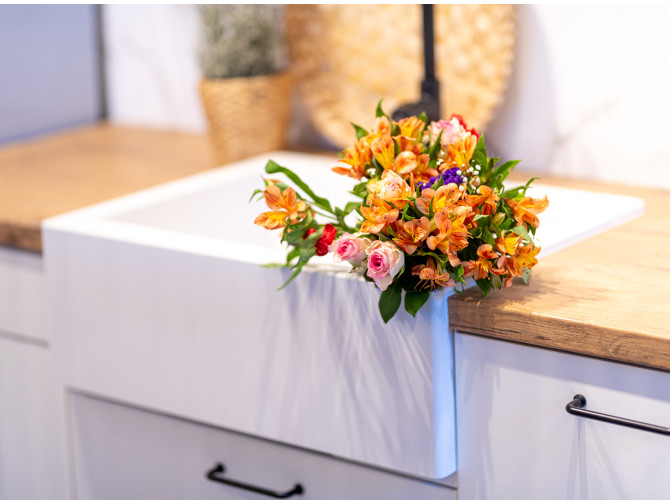 Granitspüle mit Schürze 1-Becken in...