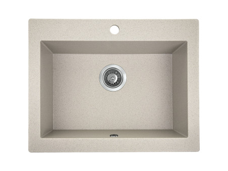 Granitspüle mit Schürze 1-Becken in Beige KOMODO 58x49 | Siphon im SET!