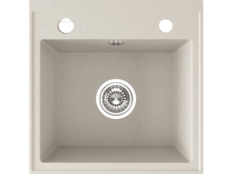 Granitspüle 1-Becken in Beige T.III 44x44 | Siphon im SET!