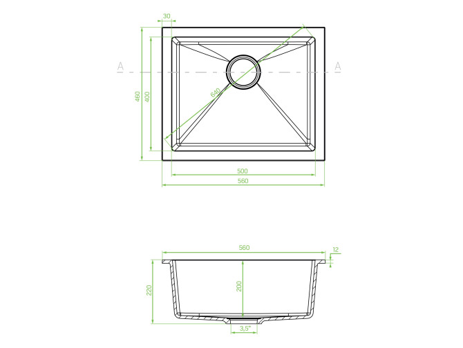 Granitspüle 1-Becken in Grau IBIZAO... Granitspüle 1-Becken in Grau IBIZAO...