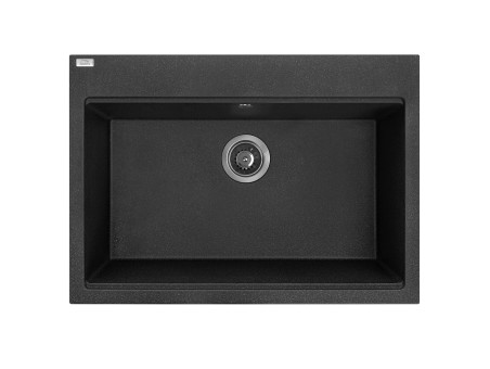 Granitspüle 1-Becken in Schwarz TAU 70x50 | Siphon im SET!