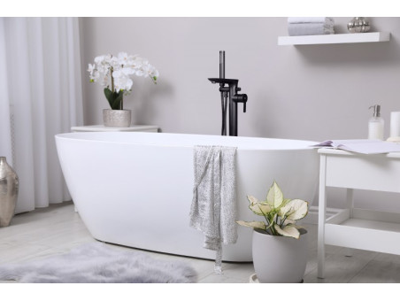 Freistehende Badewannenarmatur Schwarz GLAMOUR Wasserhahn Wannenarmatur