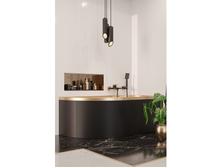 Badewannenarmatur Schwarz-Gold MIDNIGHTE Wasserhahn Wannenarmatur