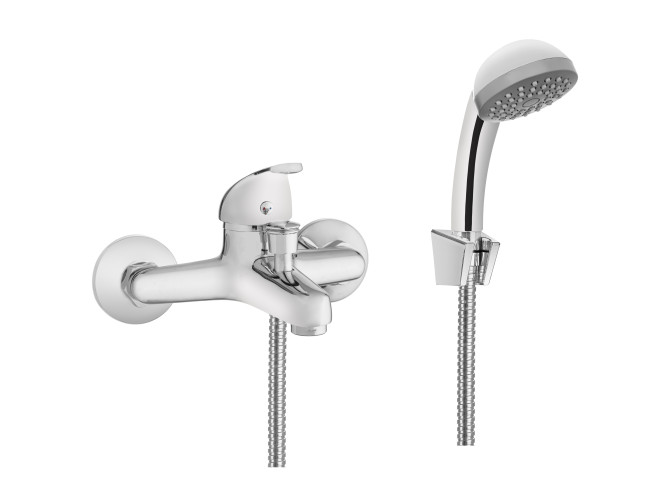 Komplette Set Badewannenarmatur Silber PEREA Wasserhahn Wannenarmatur