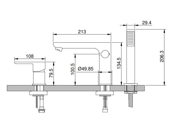 Badewannenarmatur Silber DOKOS... Badewannenarmatur Silber DOKOS...