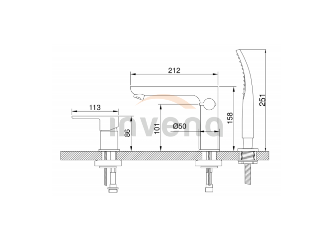 Badewannenarmatur Silber SIROS...