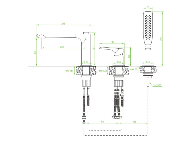 Badewannenarmatur in Weiß-Silber... Badewannenarmatur in Weiß-Silber...