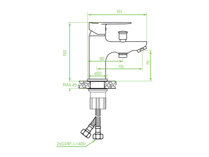 Badewannenarmatur in Schwarz APPIA...