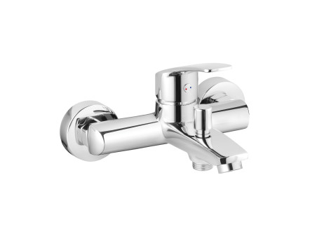 Badewannenarmatur Silber MALTA Wasserhahn Wannenarmatur