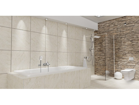 Badewannenarmatur Silber NYKS Wasserhahn Wannenarmatur