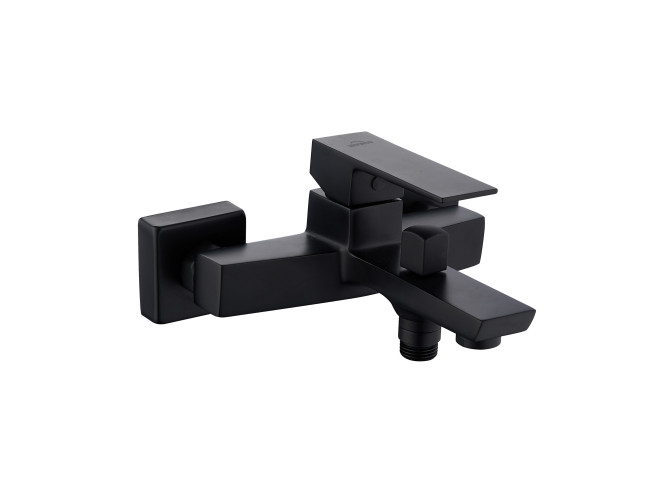 Badewannenarmatur Schwarz PAROS Wasserhahn Wannenarmatur