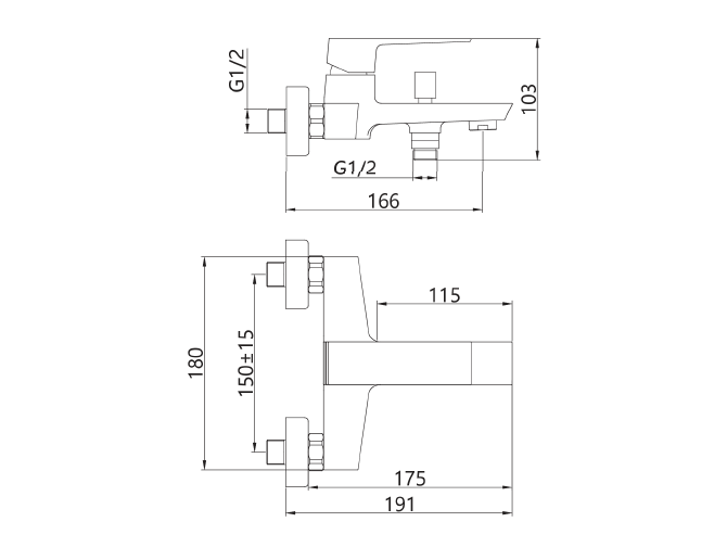 Badewannenarmatur Schwarz PAROS...