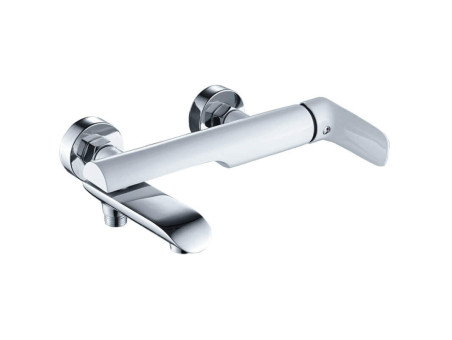 Badewannenarmatur in Weiß-Silber ALEA Badarmatur Wannenbatterie