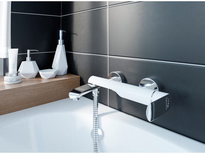 Badewannenarmatur in Weiß-Silber ALEA... Badewannenarmatur in Weiß-Silber ALEA...