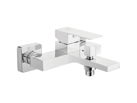 Badewannenarmatur in Silber KVADRATO Badarmatur Wannenbatterie